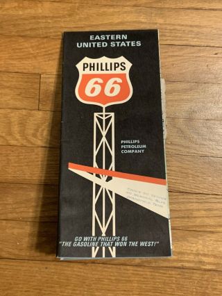 Vintage 1967 Phillips 66 Gas Oil Station Highway Road Map