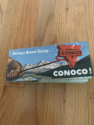 Vintage Lithographed 1965 Conoco Road Map Yellowstone National Park - Gousha Co.
