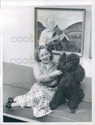 1955 Press Photo Singer Connee Boswell With Her Pet Poodle Dog