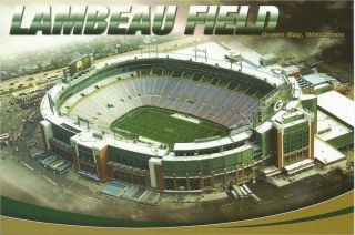 Vintage Green Bay Packers Lambeau Field Football Stadium Postcard Paul Hornung