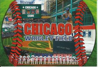 Vintage Chicago Cubs Nfl Bears Wrigley Field Baseball Stadium Postcard Ron Santo