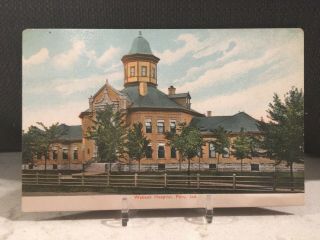 Vintage Postcard Peru Indiana Wabash Hospital