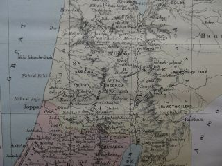 Antique Map: The Kingdoms of Judah & Israel by Henry Courtier,  1891,  Colour 3