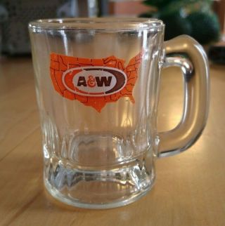 Vintage A&w Aw Root Beer Mini Us Map Logo 3 " Tall Mug
