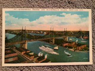 Vintage Postcard Of Queensboro Bridge And Blackwell’s Island,  York City,  Ny