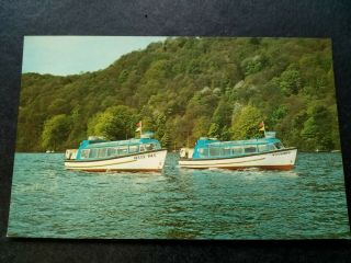 Bowness Bay Boating Cowindermere Westmoreland,  Vintage 1970s Business Postcard.