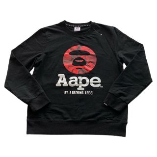 Aape By A Bathing Ape Rare Red Camo Black Crewneck Pullover Sweatshirt Xl