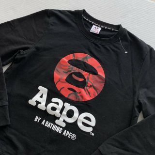 AAPE by A Bathing Ape Rare Red Camo Black Crewneck Pullover Sweatshirt XL 2