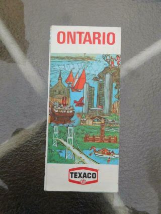 Road Map Ontario 1967 Texaco Gas Service Station Advertising Vintage