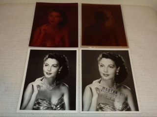 Ava Gardner Vintage Rare Photo Max Factor W/ Negative & Color Positive