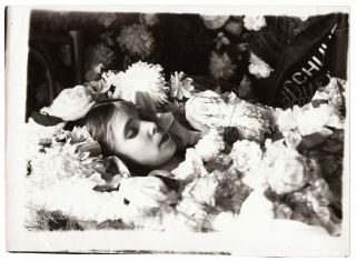9 X 7 In - Vintage Post Mortem Photo Russia Dead Girl Open Coffin Funeral L1043
