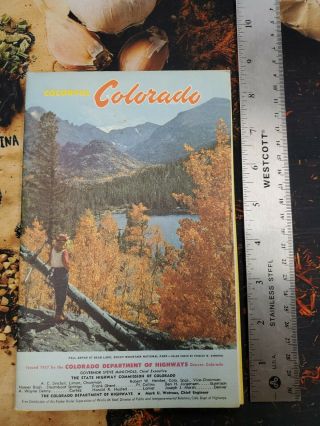 Vintage Colorful Colorado State Tourist Color Map Booklet Dept Of Highways 1957