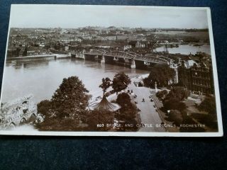 Rochester,  Kent,  Vintage 1930s Real Photo Postcard,  Showing The Bridge.