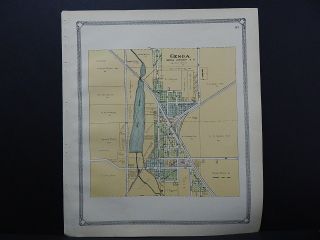 Wisconsin Walworth County Map 1907 City Of Genoa/genoa Junction L23 58