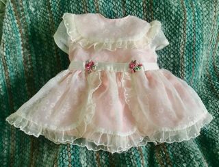 Vintage 1963 Mattel Rare Chatty Cathy 20” Baby Doll Sunday Visit Pink Dress