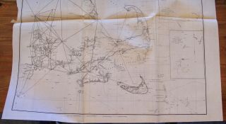 1862 Us Coast Survey Map Massachusetts,  Cape Cod,  Martha 
