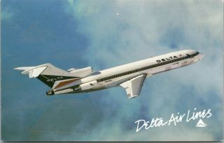 Vintage Postcard - Delta Airlines Boeing 727 Wide - Ride In Flight Unposted A26