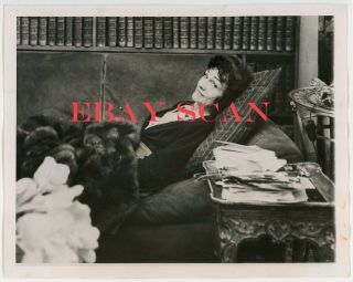 Coco Chanel Vintage Photo Paris Fashion Designer Relaxing At Home Fur Coat Rare
