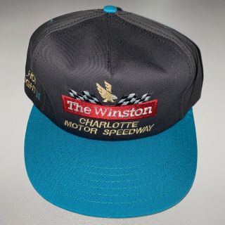 Vintage 90s Charlotte Motor Speedway The Winston Snapback Hat Cap Annco Usa Rare