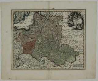 Poland 1718 Antique Map Lithuania Latvia Russia Belarus Baltics Weigel