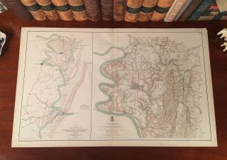 Antique Civil War Map Antietam Virginia Harper 