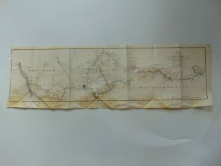 C.  1827 - Map Of A Survay For A Rail - Road From Albany Ny To Springfield Mass.