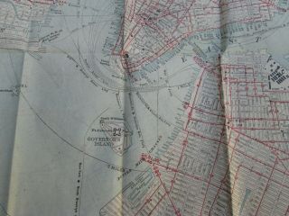 1888 York City Brooklyn NY Jersey City Folding Pocket Map - Rand McNally 3
