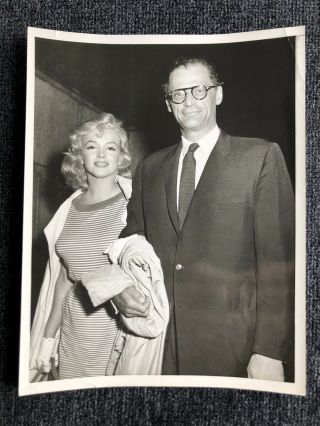 Vintage Photo Marilyn Monroe & Arthur Miller 7x9 Photograph