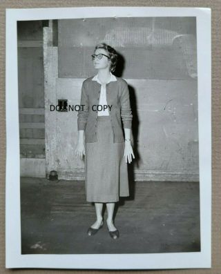 C.  1954 Photo.  Actress Grace Kelly Wearing Glasses On Movie Set