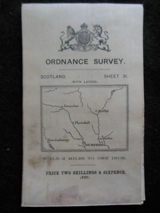 Edwardian Ordnance Survey Map Of Dumfries,  Moffat - 1910 - Sheet 31,  Scotland