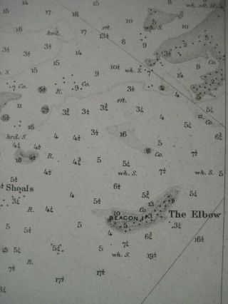 1863 US Coast Survey Map FLORIDA REEFS Key Largo Long Island Matecumbe 3