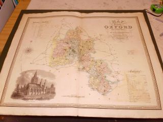 100 Large Oxfordshire Map By Greenwood C1834 Colour