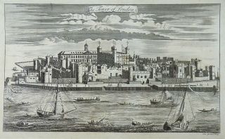 C1700 Thomas Gardner - The Tower Of London - Large Folio Copper Engraving