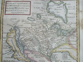 Antique Ca.  1700 Map Of California As Island,  Western United States,  Herman Moll