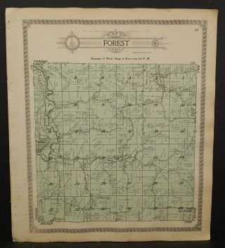 Wisconsin Richland County Map Forest Or Sylvan Township C.  1914 Dbl Sided J24 96