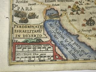 HOLY LAND 1613 MERCATOR HONDIUS ATLAS MINOR ANTIQUE MAP 17TH CENTURY 3