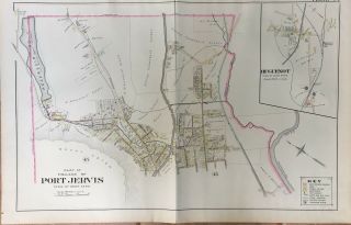 Orig 1903 Port Jervis Huguenot Deer Park Orange County Ny Mueller Plat Atlas Map