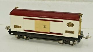 Lionel Prewar O - Gauge 814 Box Car Maroon Roof Rare Brass Plate