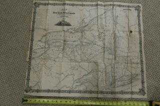 1867 Antique Map Of The York State Canals.  29 " X 25 "