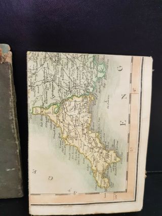 ANTIQUE 1804 C SMITH ' S MAP OF ENGLAND & WALES TURNPIKE RIVERS IN CASE 3