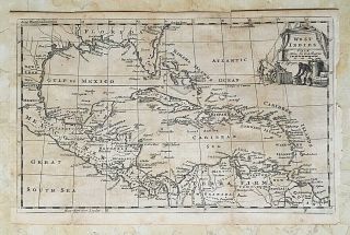 - West Indies By Thomas Jefferys Map C1760 (pre United States) N.  America
