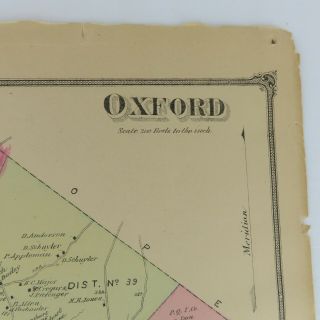 1874 Map Oxford,  NJ F.  W.  Beers Warren County Belvidere Furnace 2