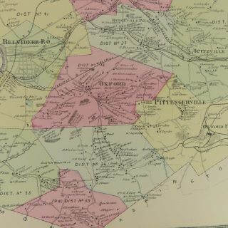 1874 Map Oxford,  NJ F.  W.  Beers Warren County Belvidere Furnace 3