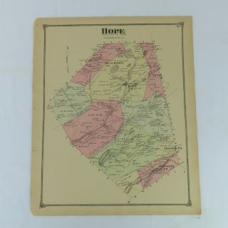 1874 Map Hope,  Nj F.  W.  Beers Warren County Danville Shiloh