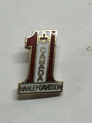 Rare “1” Canada Hd Pin From Robison Harley - Davidson Dealership Amf 1/2” Small