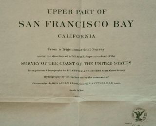 1862 US Coast Survey Map of Upper of Part San Francisco Bay,  California 2