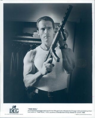 1986 Promo Photo Arnold Schwarzenegger Actor Fbi Agent Raw Deal Producer 8x10
