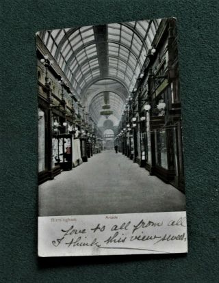 Vintage Postcard Birmingham Birmingham Arcade H M & Co