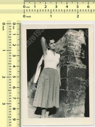 Raised Hand Hairy Armpits Woman Lady Pose Portrait Female Vintage Photo