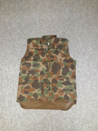 Browning Down Camo Hunting Vest Mens S Rare Goose Down Vintage 80’s Puffy